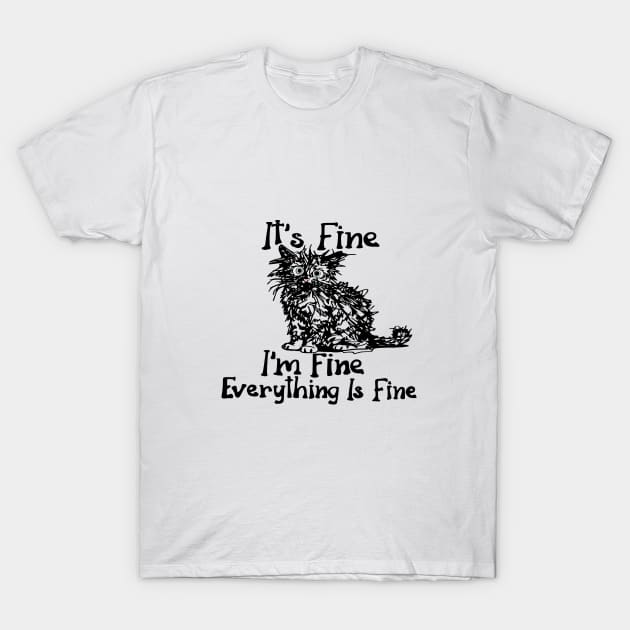 funny cat sarcastic saying T-Shirt by Roocolonia